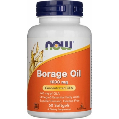 Now Foods Olej z Brutnáku Lékařského Borage Oil 1000 mg 60 kapsúl