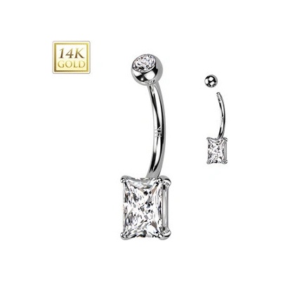 Šperky4U zlatý piercing do pupíku ZL01253-WG