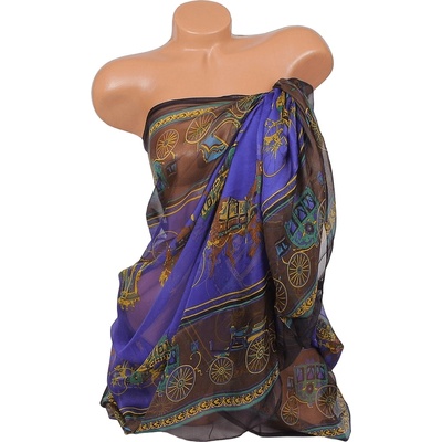 Парео за плаж в синьо и черно с каляски