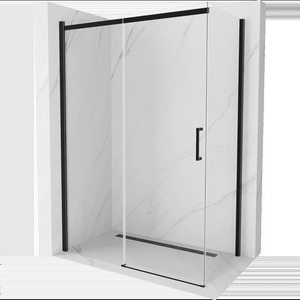 Mexen Omega плъзгаща се душ кабина 130 x 70 см, прозрачна, черна - 825-130-070-70-00 (825-130-070-70-00)