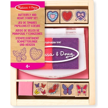 Image 1 of Melissa & Doug - Дървени печати - Сърчица и пеперудки (12415)