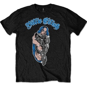 Billie Eilish Bling (Glitter Print) Тениска с къс ръкав Black L (BILLIETS01MB03)