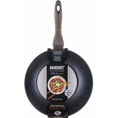 Banquet WOK s nepřilnavým povrchem METALLIC PLATINUM 28 x 7,8 cm