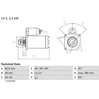 BOSCH 0 986 010 600 Startér (0986010600)