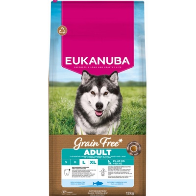 Eukanuba Grain Free Adult Large & Giant Breed morské ryby 2 x 12 kg