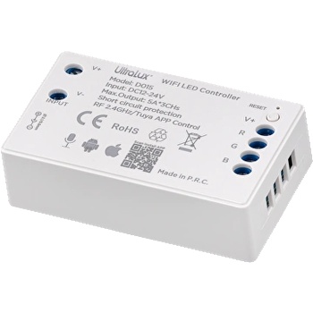 Ultralux Smart 2.4g rf wifi КОНТРОЛЕР ЗА rgb led ЛЕНТА 15А, 180w (12vdc), 12-24vdc (sswfrgb)