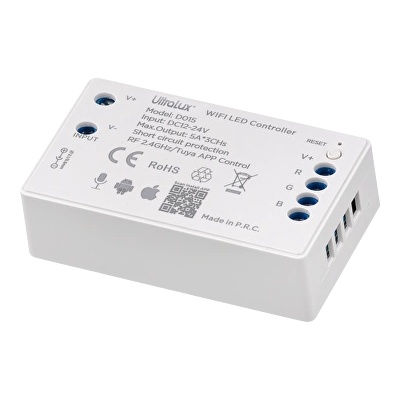 Ultralux Smart 2.4g rf wifi КОНТРОЛЕР ЗА rgb led ЛЕНТА 15А, 180w (12vdc), 12-24vdc (sswfrgb)