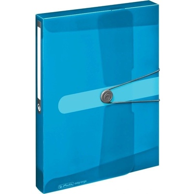 Easy orga to go Box na spisy A4 4 cm transparentní modrý