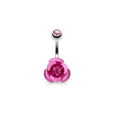 Šperky4U piercing do pupíku růžička WP01065-P