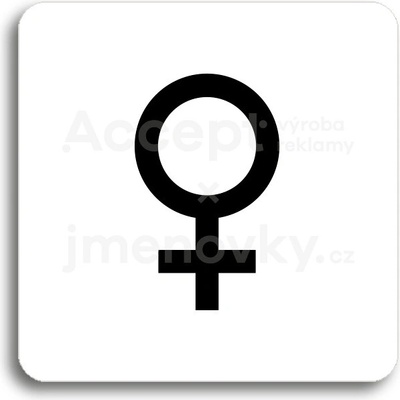 ACCEPT Piktogram WC ženy IV - bílá tabulka - černý tisk bez rámečku