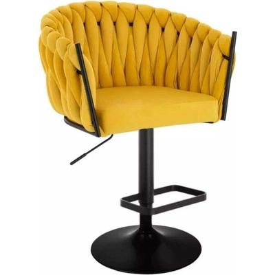 LuxuryForm Design Norden Velur na čiernom tanieri žltá