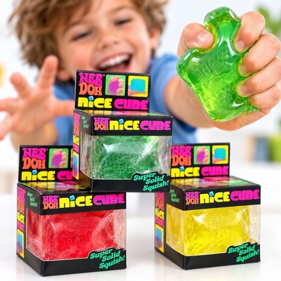 Antistresová kostka Mačkací Hračka Senzorická kostka růžová NeeDoh Nice Cube