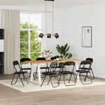 vidaXL Сгъваем стол 8 бр. Кадифе Черен 48 x 44 x 78 см (42029069)