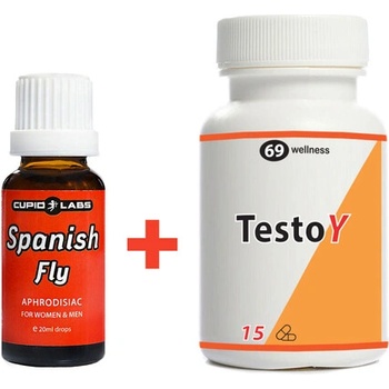 TestoY за Силна Ерекция 15 капсули + Възбуждащи капки Spanish Fly 20ml