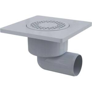 Alcadrain - Страничен подови сифон, 15x15 см, диаметър 5 см, сив/пластмаса APV3 (APV3)