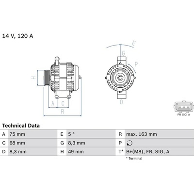 Alternátor BOSCH 0 986 049 670