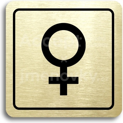 ACCEPT Piktogram WC ženy IV - zlatá tabulka - černý tisk