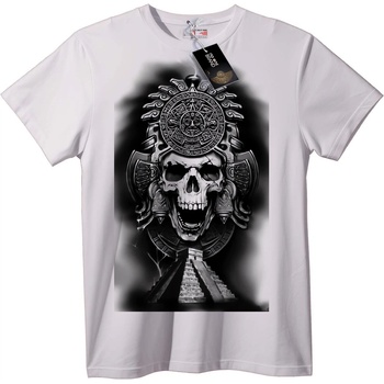 NOONEBRAND Тениска Ацтекски Череп и Пирамида - XL, Black