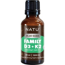 Natu Family vitamín D3+K2 MK-7 vegan 30 ml