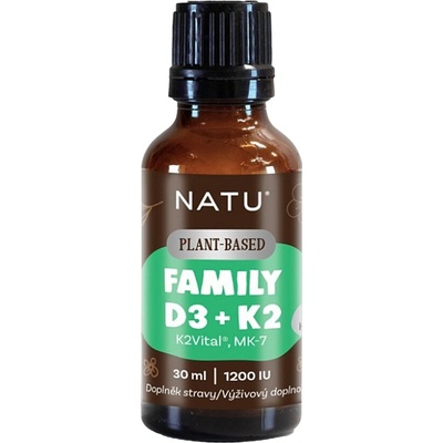 Natu Family vitamín D3+K2 MK-7 vegan 30 ml
