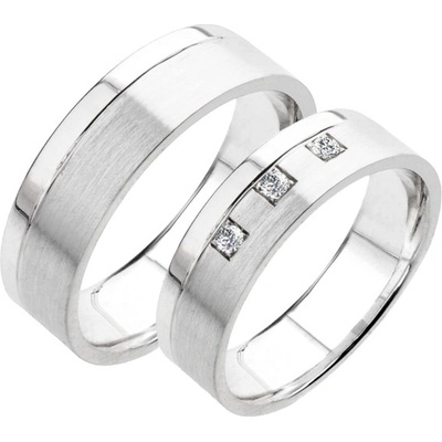 Snubní prsteny bílé zlato SP-222