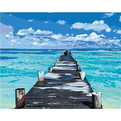 zuty Malování podle čísel Molo na tyrkysovém moři 40 x 50 cm vypnuté plátno na rám