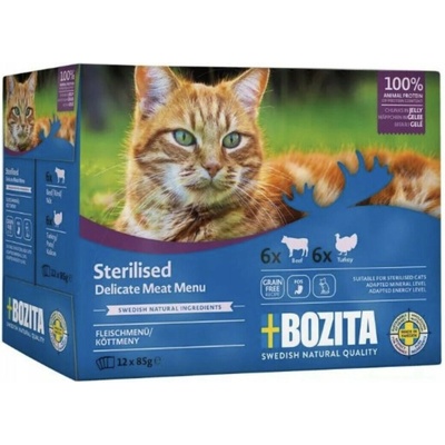 BOZITA Sterilised Delicate meat menu in jelly box 12 x 85 g
