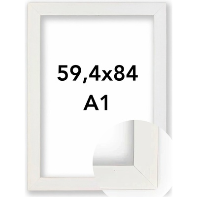 Fotorámeček Modena Rozměr: A1 - 59,4 x 84 cm, Barva: Bílá, Typ zasklení: Plexi