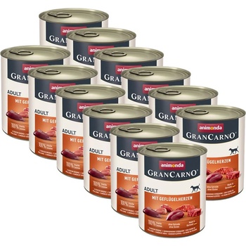 Animonda GranCarno Original Adult - свински и пилешки сърца 12 x 800г