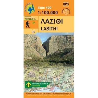 mapa Crete east - Lasithi 1:100 t.