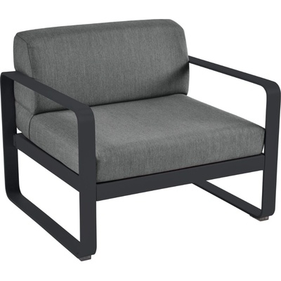 Fermob Bellevie s antracitovou podnoží Tmavě šedé čalouněné zahradní křeslo