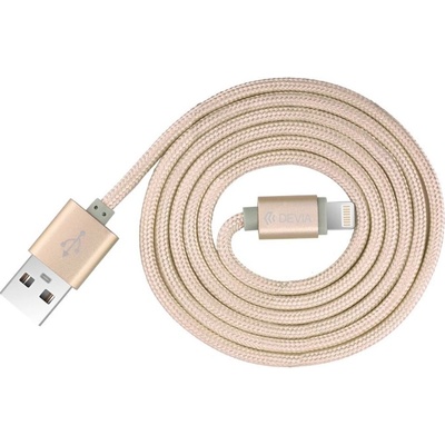 DEVIA Кабел Devia Fashion, USB A(м) към Lighting(м), 1.2м, златен