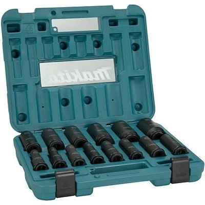MAKITA E-16586 súprava nástrčných hlavíc 1/2", Impact BLACK, 10-32mm, priemyslové predĺžené, kufrík