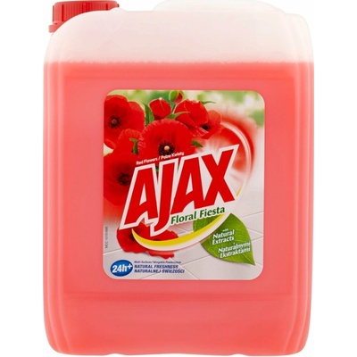 Ajax Floral Fiesta čistiaci prostriedok na všetky druhy podláh Red Flowers 5 l