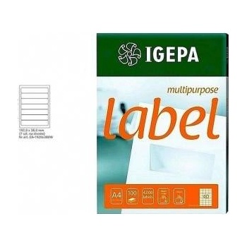 Igepa Group Mondi LABELS A4 IGEPA 192 X 38.0 MM WHITE (100)