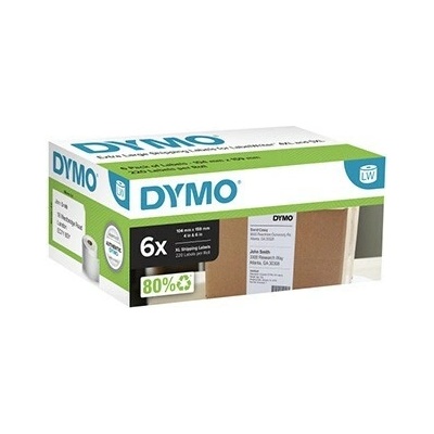 Dymo 2128307, 159mm x 104mm, veľké, biele, originálne papierové štítky, 6 x 220 ks