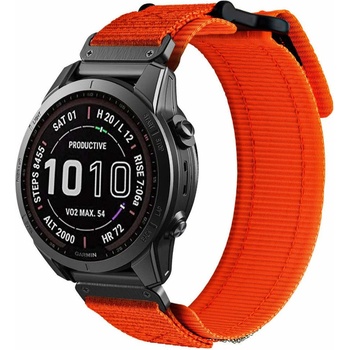 Tech-Protect Scout Pro Watch Strap - изключително здрава текстилна каишка за Garmin Fenix 7X, Fenix 6X Pro, Fenix 6X, Fenix 5X Plus, Fenix 5X, Fenix 3HR, Fenix 3 (оранжев)