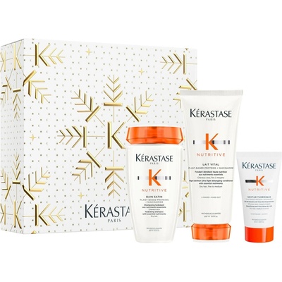 Kérastase Nutritive šampón Bain Satin 250 ml + kondicionér Lait Vital 200 ml + termoochranné mlieko Nectar Thermique 50 ml