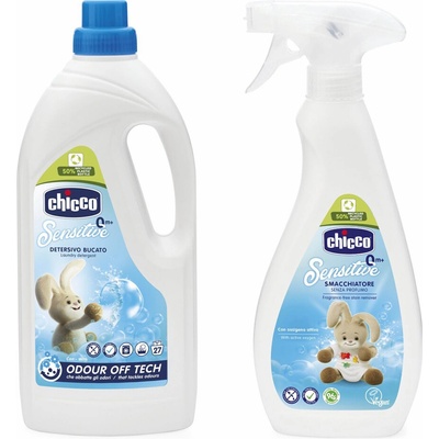 Chicco prací gél Baby Sensitive 1,5 l + Odstraňovač škvŕn Sensitive 500 ml