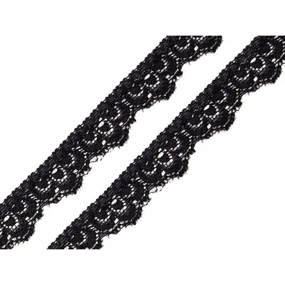 Prima-obchod Elastická krajka šíře 16 mm, barva 6 černá