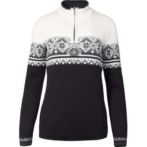 Dale of Norway Дамски вълнен пуловер Dale of Norway Women's St. Moritz Merino jumper - Black / White / Dark Charcoal (105-0721-0611)