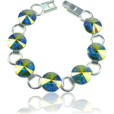 Swarovski Elements Rivoli rhodiovaný bílý duhový 33111.1 Crystal AB bílá křišťálová duhová měňavá