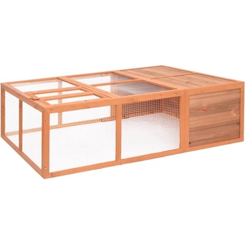 vidaXL Zahradní klec pro zvířata masivní jedle 150 x 100 x 50 cm