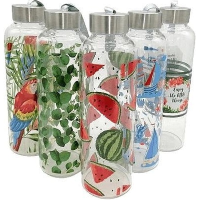 Vidcom Housrat Бутилка за пиене от закалено боросиликатно стъкло Мотиви 500 мл