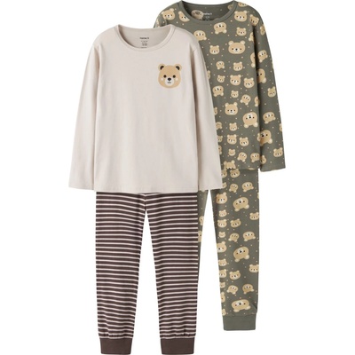 Name it Детско ежедневно термо бельо Name it Kid's Nightset 2-Pack Everyday base layer - Dusty Olive Bear AOP and YD - размер 122/128 (EU) (714-2116-0114)