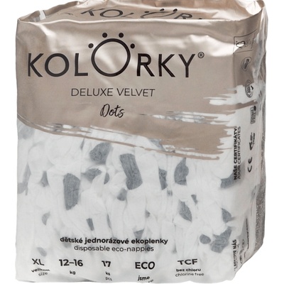Kolorky Deluxe Velvet XL motiv Dots 17 ks
