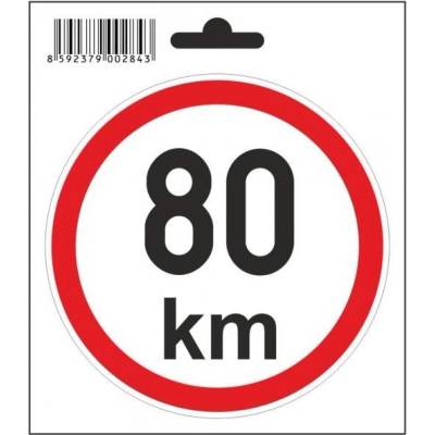 Samolepka 80 km/h, průměr 110 mm