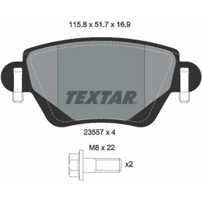 Sada brzdových platničiek kotúčovej brzdy TEXTAR 2355702