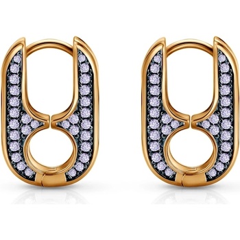 SAVICKI Обеци Prismé: позлатено сребро, циркони