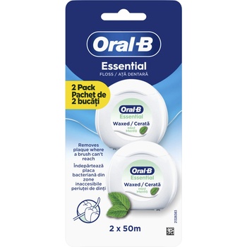 Oral-B Восъчен конец за зъби Essential, мента, 2 х 50 m